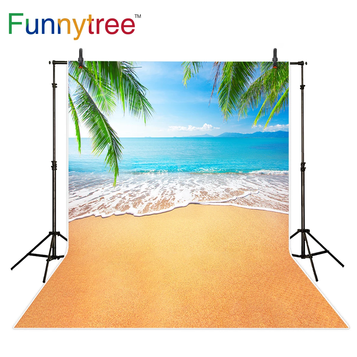 

Funnytree background for photo studio beach summer tropical leaves sky backdrop photography photo shoot photocall