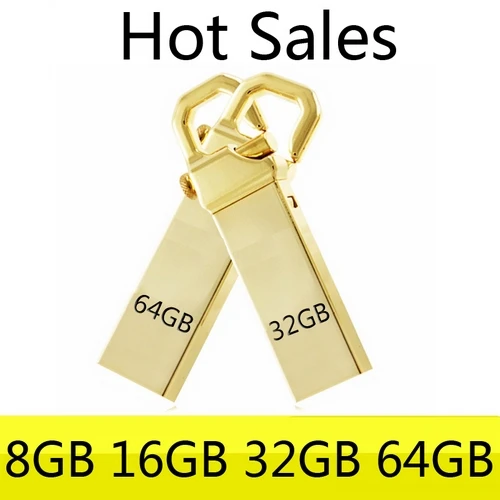 Купить Подлинная 16 ГБ 32 ГБ USB Flash Drive 64 ГБ 128 ГБ Pen драйвер USB Memory Stick флэш карты 512 ГБ Металл немного крюк мини ключ подарок 2,0