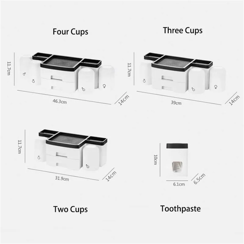 BAISPO настенный держатель для зубных щеток органайзер для зубной пасты гаджеты для ванной комнаты многофункциональные водостойкие аксессуары для ванной комнаты