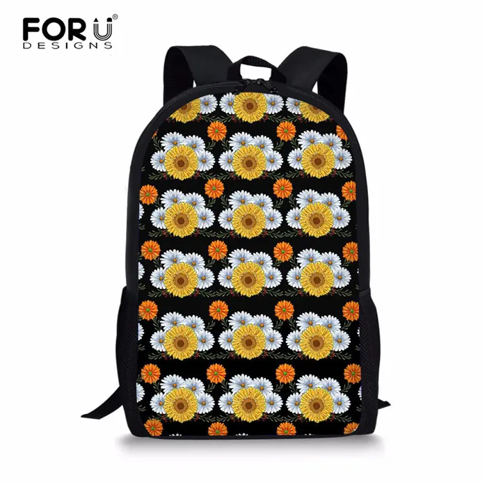 RH0204C FORUDESIGNS/детские школьные рюкзаки для девочек с рисунком подсолнуха ортопедический школьный рюкзак Mochila Escolar на заказ для подарков - Цвет: RH0204C