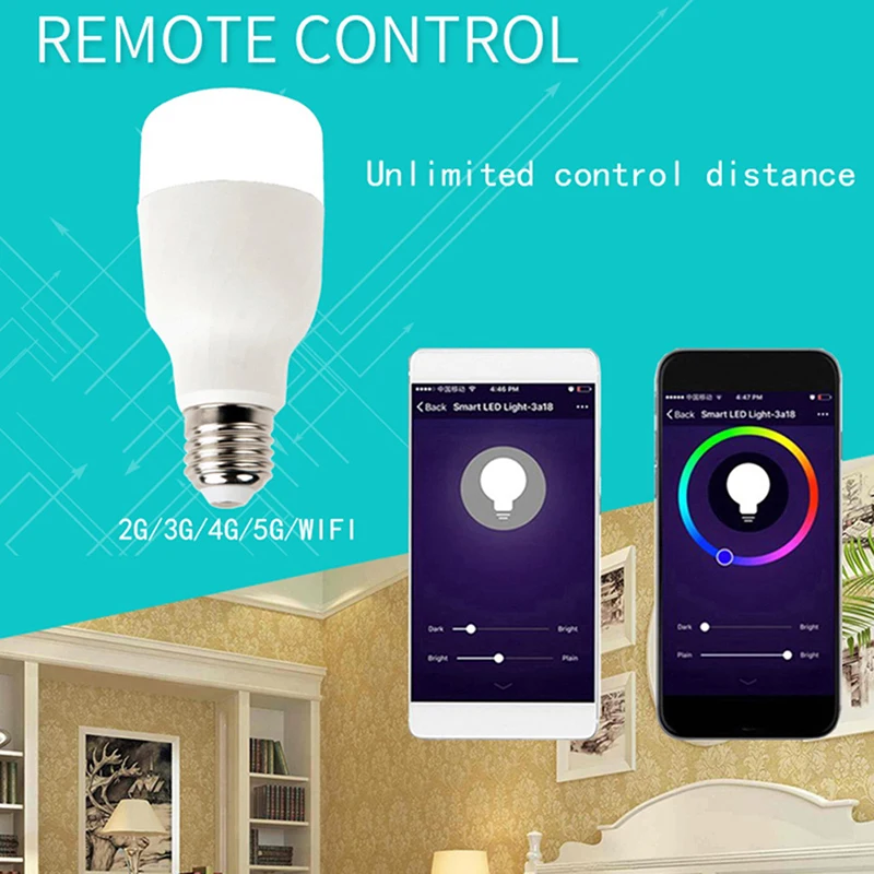 Wi-Fi умный свет лампы интеллектуальные красочные светодио дный лампы 7 Вт RGBW приложение Remote Управление работает с Alexa Google для умного дома E27 E26