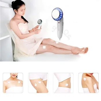 

6 In 1 Multifunctional Women EMS Ultrasonic Cavitation LED Galvanic Ion Facial Body Beauty Machine Anti Cellulite Massager