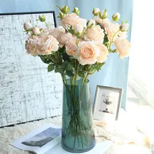 Розы Свадебные украшения поддельные яркие шелковые искусственные европейские цветы стол Deorative вечерние рождественские украшения для дома
