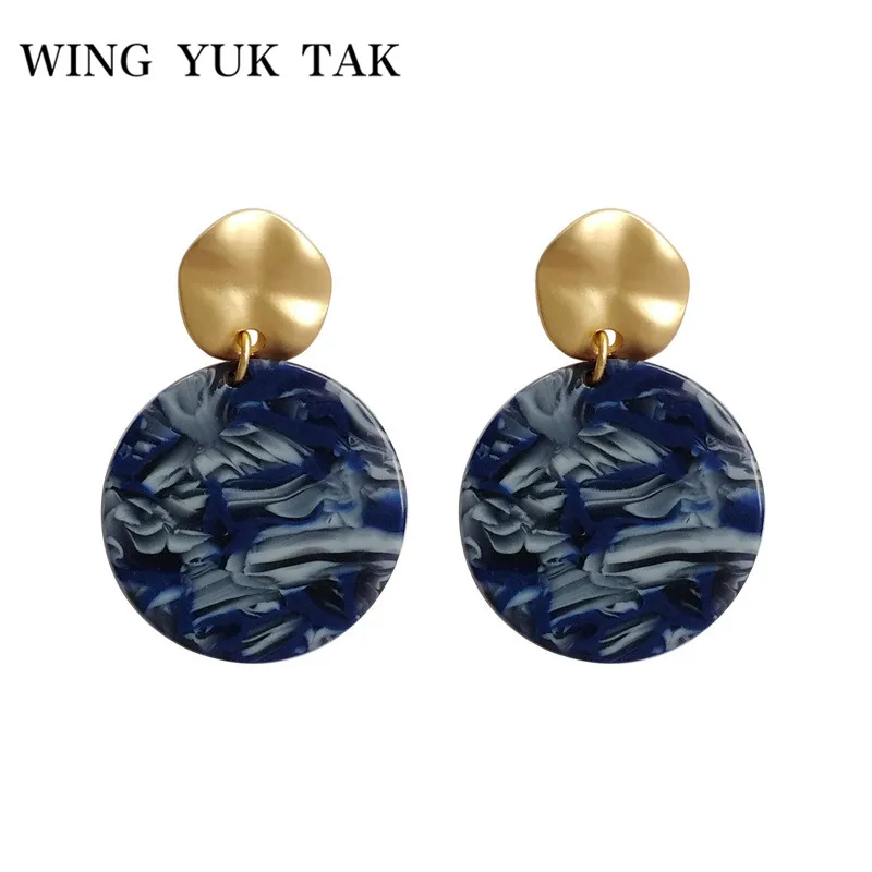 Женские круглые серьги-капли wing yuk tak модные ювелирные изделия из цинкового