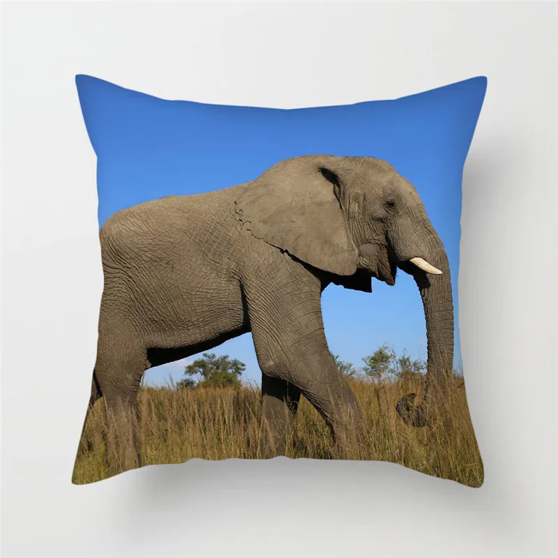 

Fuwatacchi Animal Series Pillow Cover Lion Elephant Cushion Cover For Home Sofa Chair Car Bedroom Decorative Pillows 2019