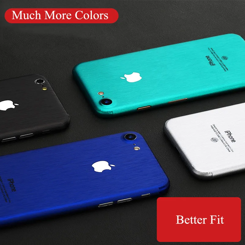 Ykz 2 шт. для iPhone 7 4.7 дюймов Стикеры Металл Матовый назад полный защитный Плёнки