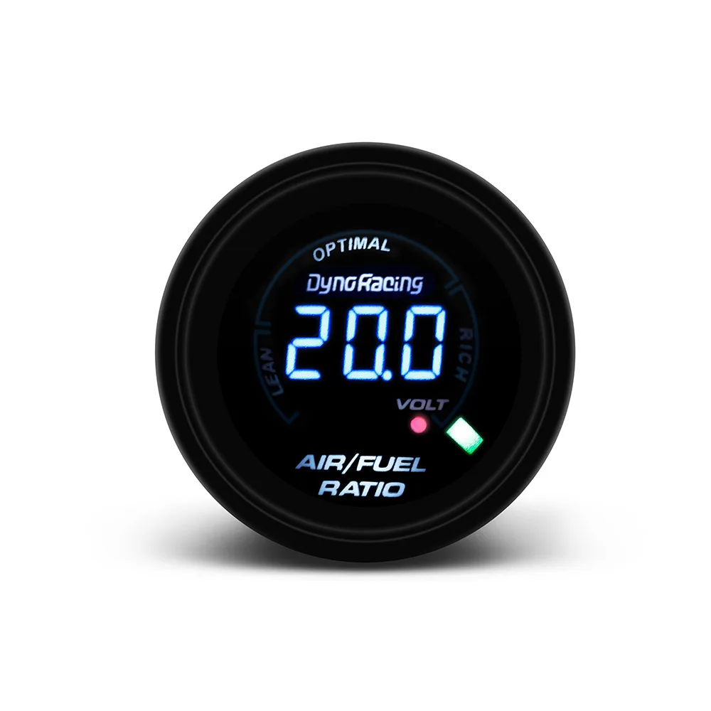 Luckya Instrument Panel 52mm Dual Display Air Fuel Ratio Gauge 7 Colors Led Air Fuel Ratio Meter Car Meter with Stepper Motor Air/Fuel Gauge for Engines Modified Cars Ships 