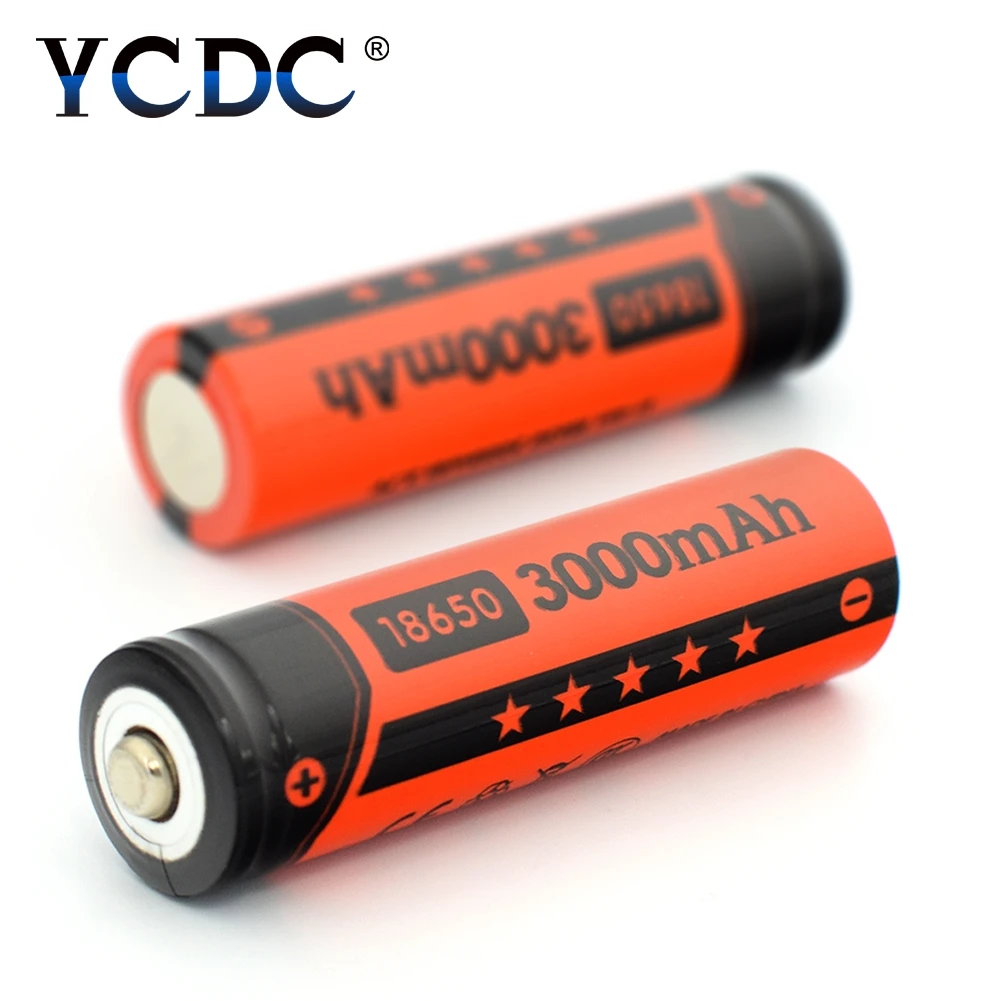 YCDC 2 20 шт./кор. литий ионный аккумулятор 18650 Перезаряжаемые батареи 3 7 V 3000 мА/ч
