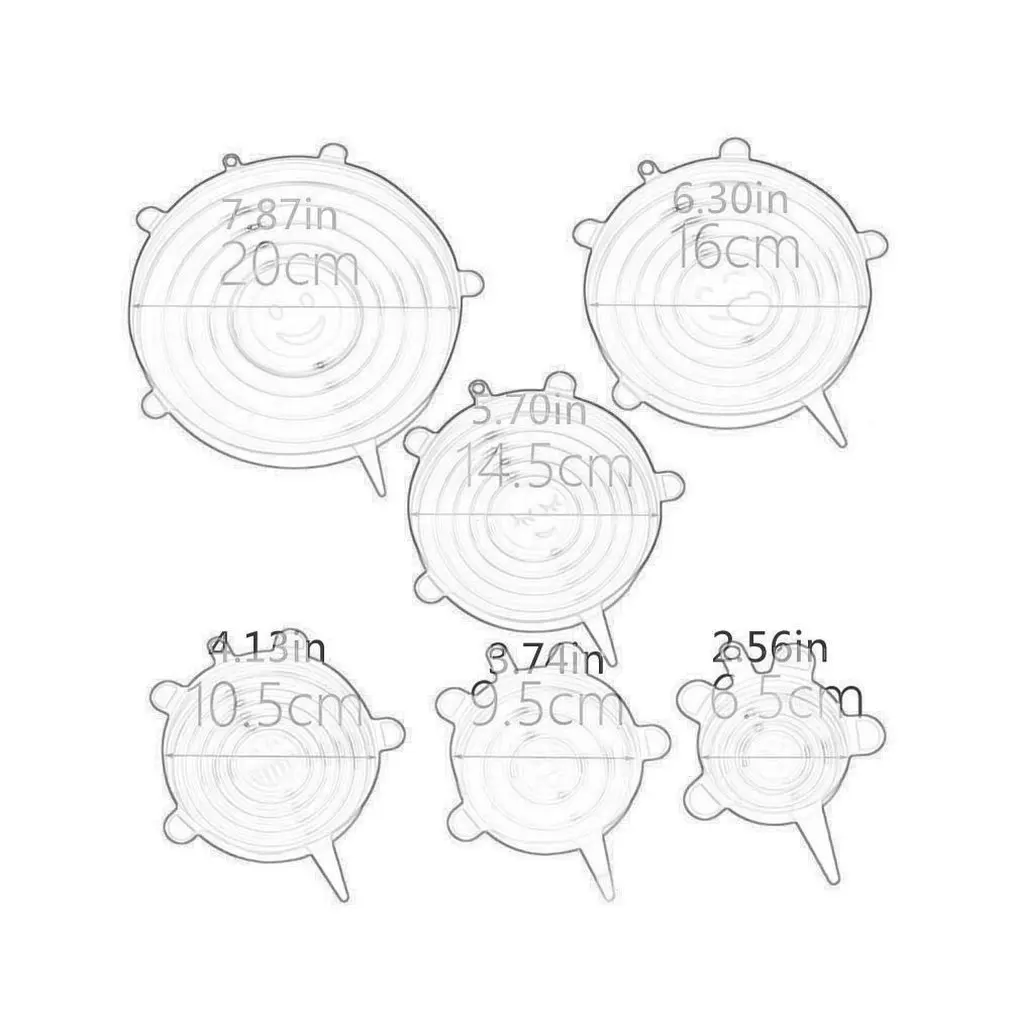 6 шт./компл. мягкое Силиконовое постельное белье подходит для нагревания в микроволновке крышка холодильника пластиковая крышка крышки уплотнения чаша горячей посуды