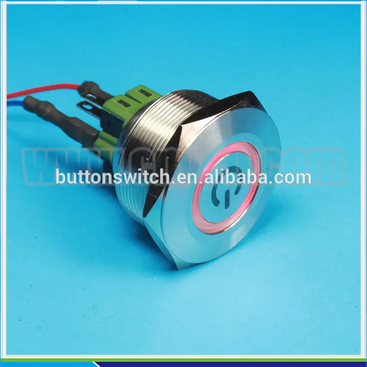 3006 30mm ring illumited push button switch anti vandal push button switch With power symbol 12 volt waterproof switches 12V