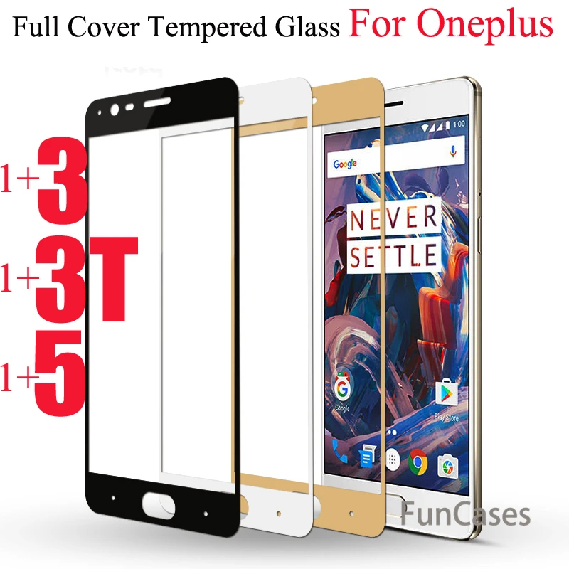 9 H полное покрытие красочное закаленное стекло для OnePlus 3 T 5 6 TScreen протектор One Plus