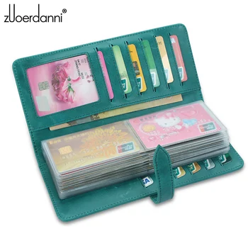 Large Capacity Men business card holder Genuine Leather women Credit Card Case Colorful Bank/ID Card Bag Fashion A74C zoress genuine leather women fashion card holder 22 card slots large capacity girls id credit card case bag purse wallet 8 color