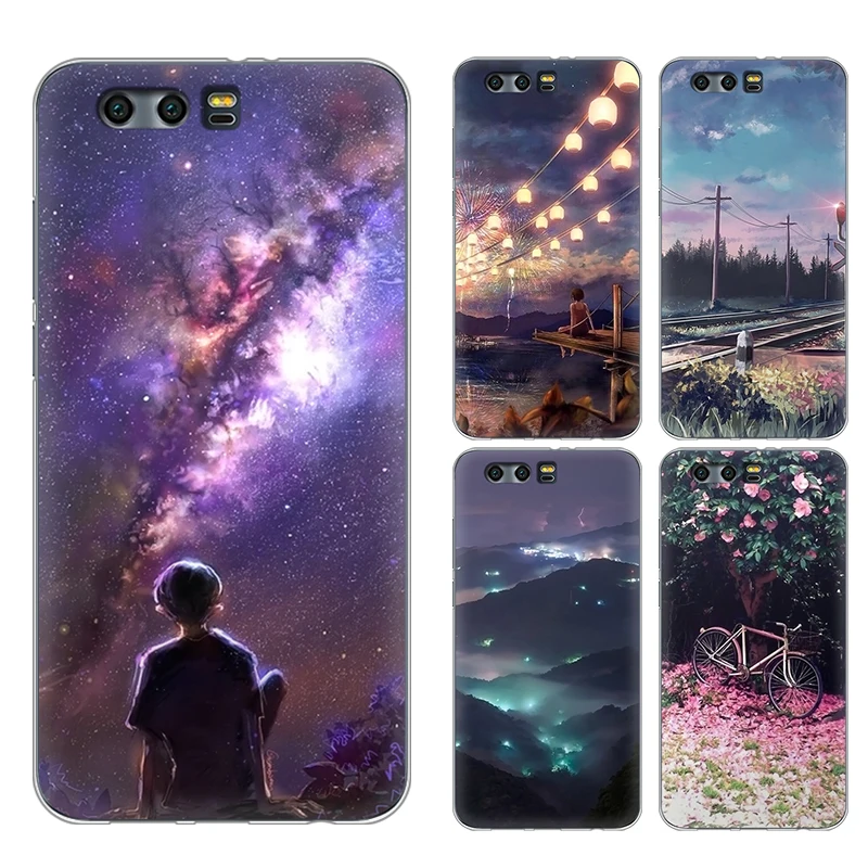 iTien Good Quality Fashion Lovely Patter style Case For Huawei honor 9 Protective Silicone Cover Gel Shell Rubber Pouch Skin |