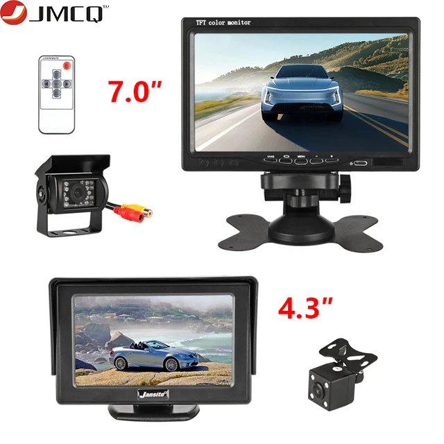 JMCQ 4,3 дюймов 7 дюймов TFT lcd HD Автомобильный Монитор Универсальный водонепроницаемый 12 В 24 В резервная камера заднего вида Проводная камера парковочная система
