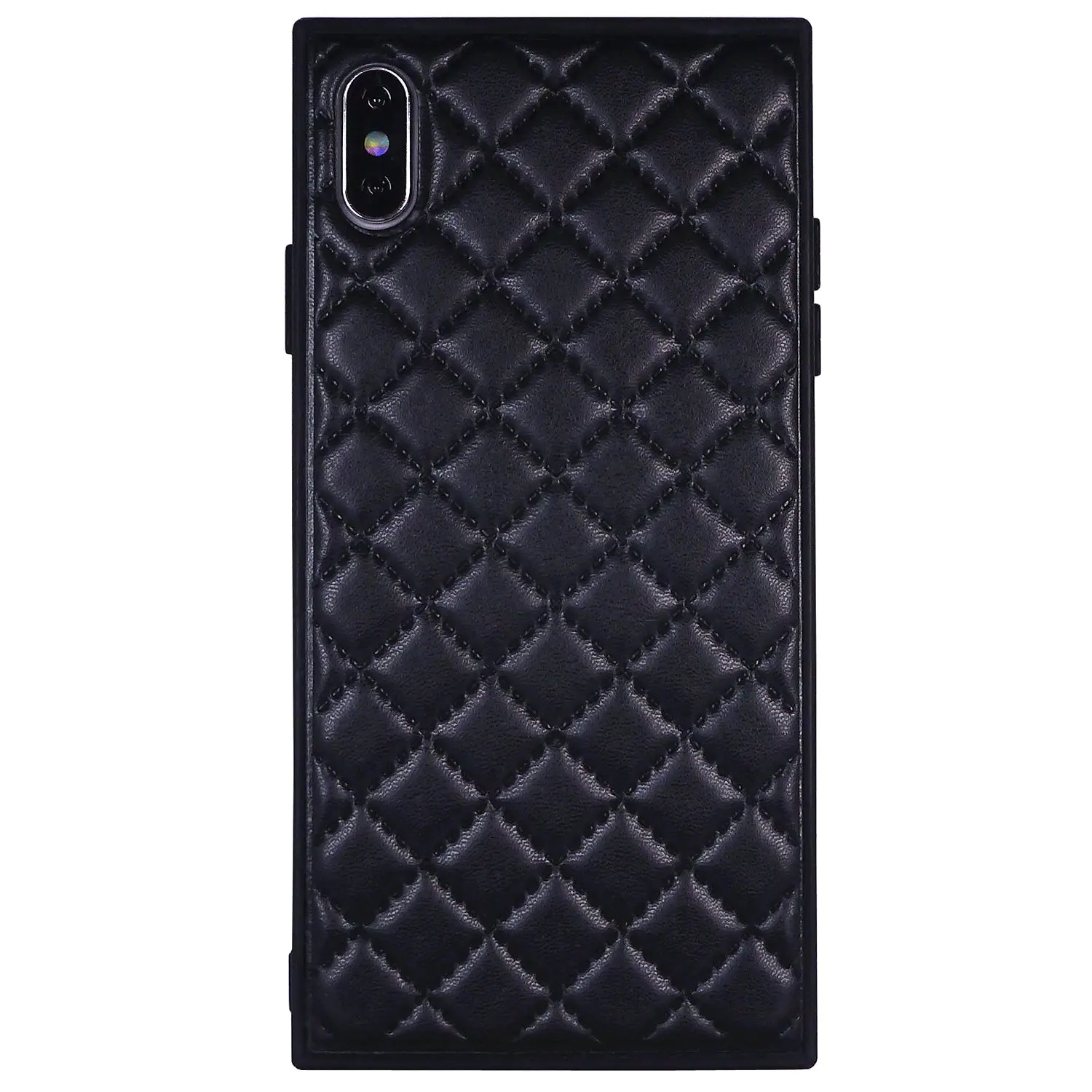 

For iPhone Xs Max Case Xr X 8 7 Plus 6 6s Cover Square Grid Lattice Leather Case for Fashion Women Cute Girly Design Premium