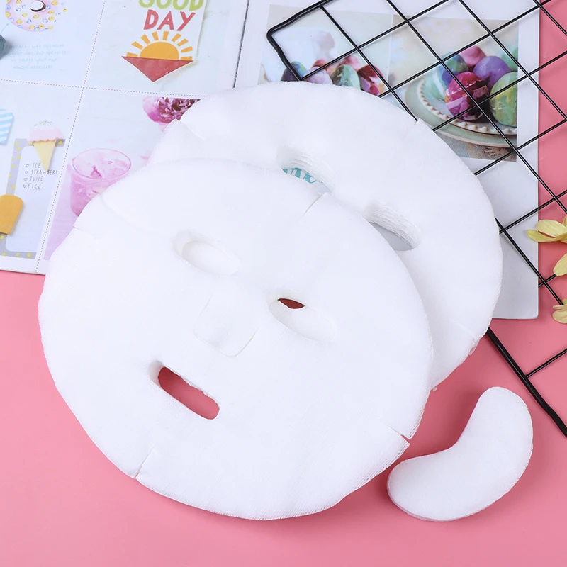 

100pc Breathable Cotton FaceFace Mask Sheet Paper DIY SoftNon-toxic Disposable FaceMask Pure Facemask Sheet Beauty Tools