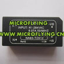 

2pcs/lot AC 220V to DC 12V Converter 3W single ac dc power modules NA03-T2S12