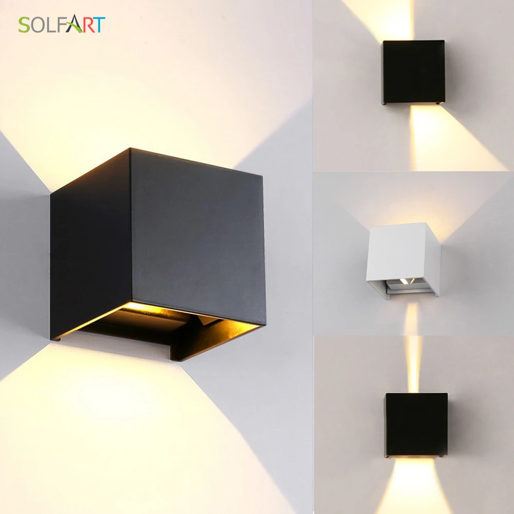 Современный светодиодный настенный светильник Solfart s черный с деревянным
