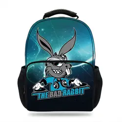 3D мультфильм Животные плохой Кролик Рюкзаки с картинками школьные сумки девочек и мальчиков ноутбук/ipad плеча рюкзаки подростков молодых