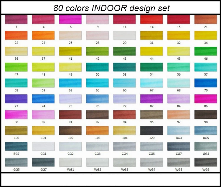 30/40/60/80 Цвет маркер для рисования набор двуглавый художественный эскиз жирной на спиртовой основе кисти маркер для белой доски для анимации Manga товары для рукоделия - Цвет: indoor 80 colors