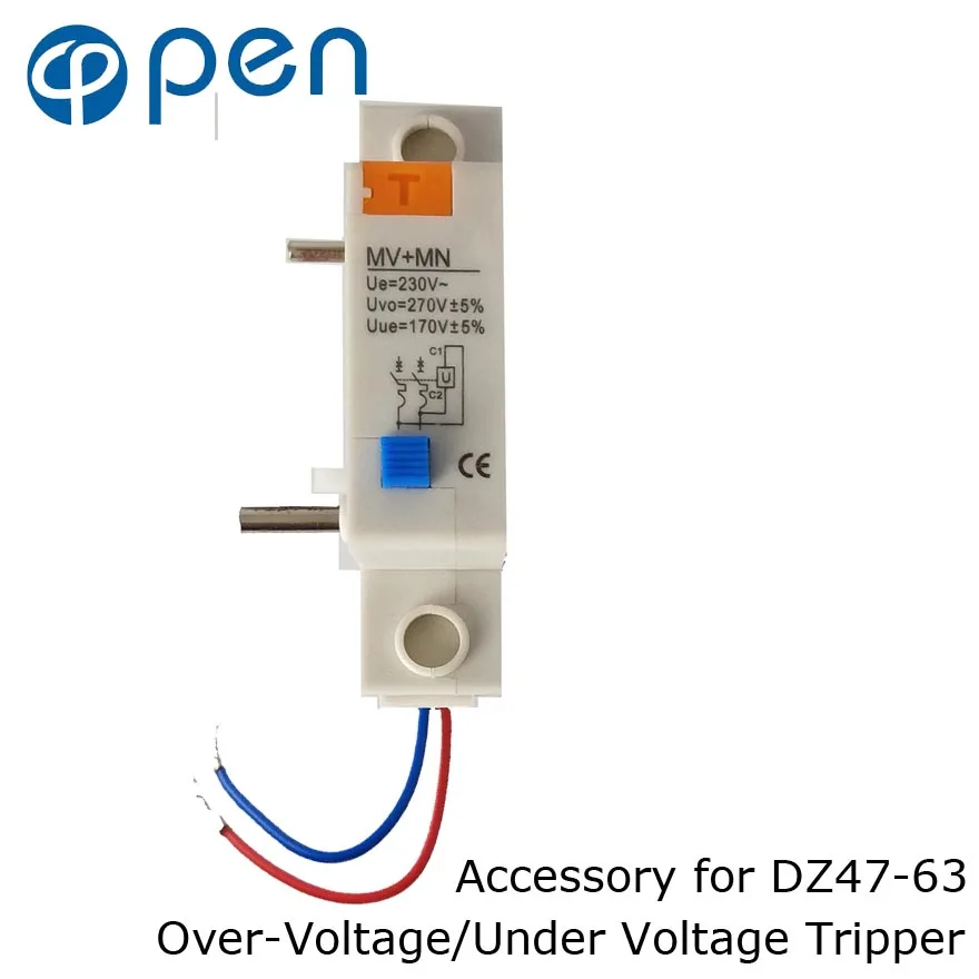 2P 40A 400V~ 50HZ//60HZ MCB MN+MV with over voltage and under voltage protection