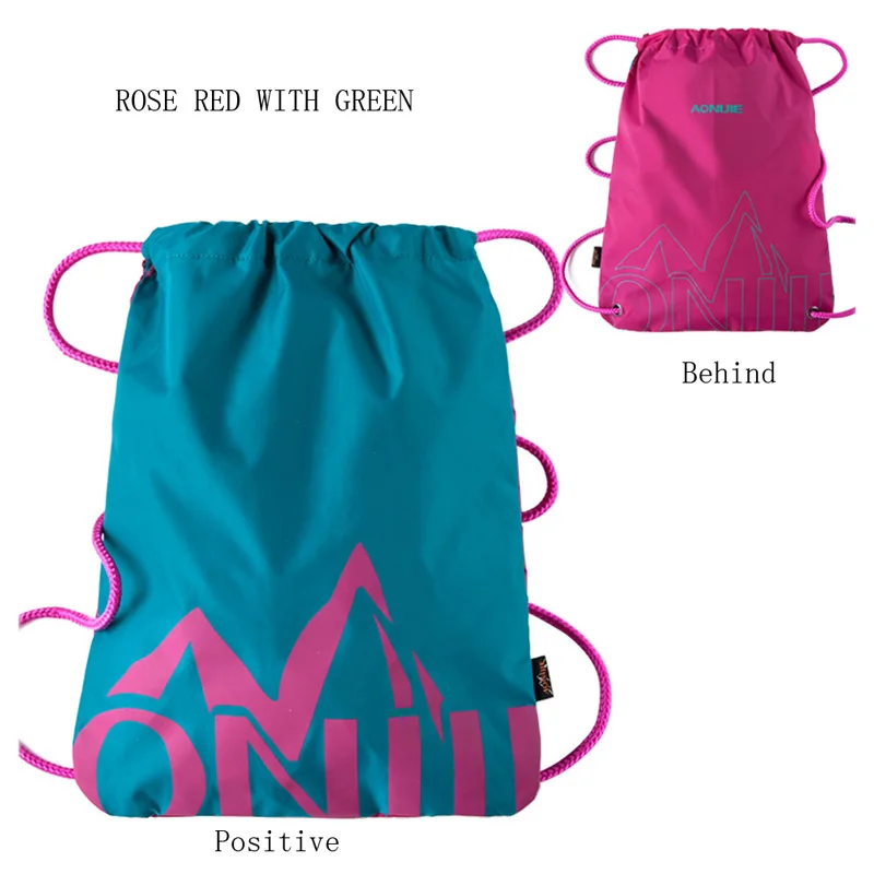 Простой водонепроницаемый рюкзак со шнурком, одноцветная Сумка-тоут, Ультралегкая сумка для йоги, фитнеса, спортзала, Спортивная альпинистская сумка для женщин и мужчин - Цвет: green rose