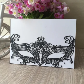 

30pcs New Design masquera mask invitation Mardi gras Invite Wedding Invitation Card Wedding Party Birthday Decoration Suppliers