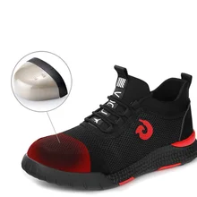 Легкая дышащая мужская защитная обувь со стальным носком Рабочая обувь для мужчин анти-разбивая конструкция кроссовки