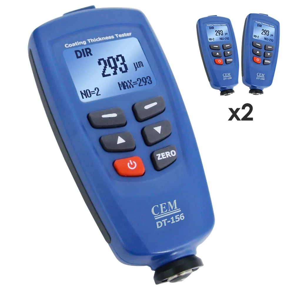 2 шт. x Цифровой DT-156 краски покрытие толщина датчик измерительный прибор тестер 0~ 1250um+ Авто F& зонд nf+ USB кабель+ CD программное обеспечение