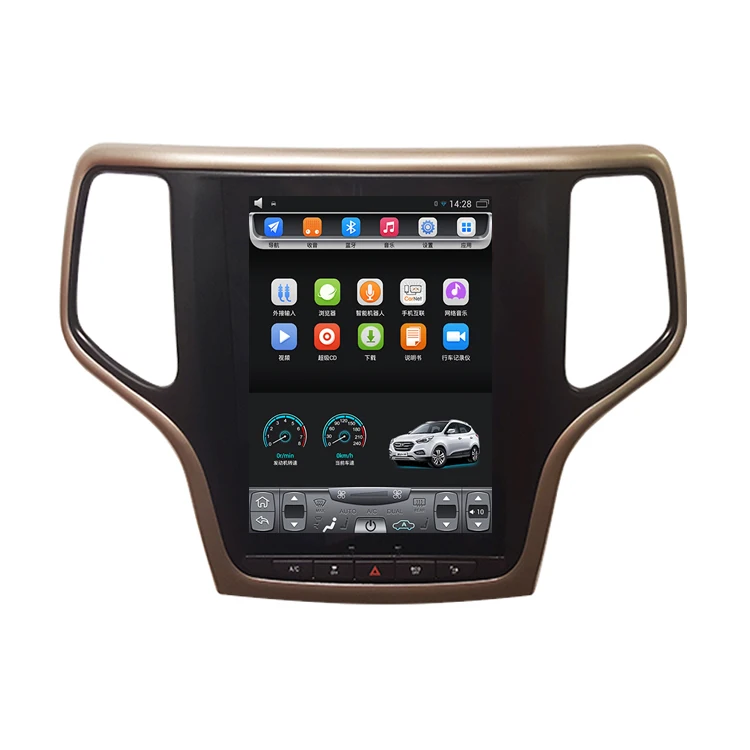 2014-2018 Grand Cherokee 10.4 inch Tesla Vertical touch Screen Android Car GPS Navigation multimedia Bluetooth Wifi
