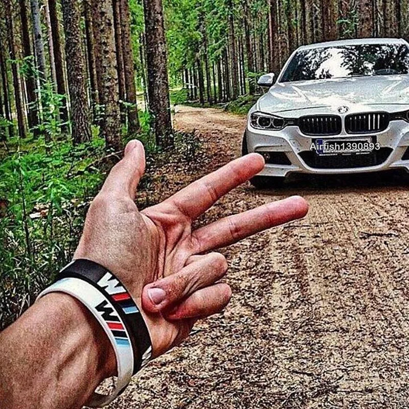 2 шт. /// M гравировка Голограммы браслет для мужчин женщин Мощный силиконовый