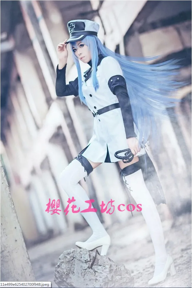 Akame ga KILL! Анимэ membunuh! Костюм для косплея Esdeath из платья + шапки шарфа 11 |