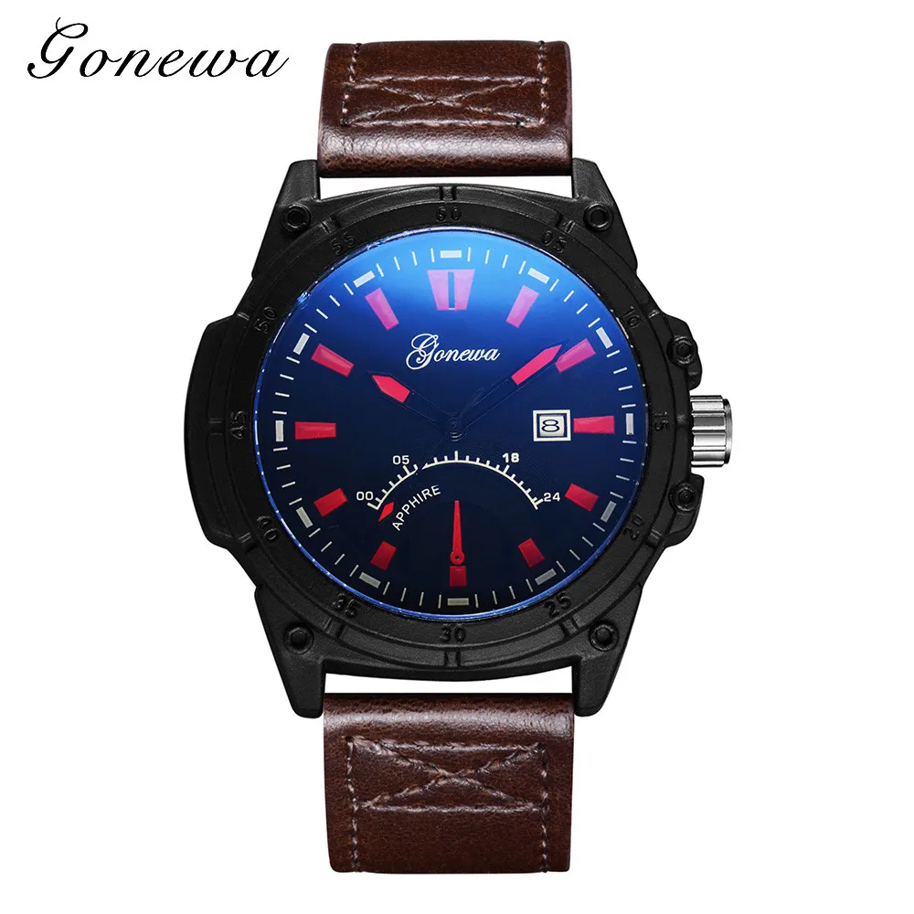 

GONEWA Business Men watches 1pcs Fashion Luxury Watch Casual Full Steel Calendar Quartz watch montre homme digital A60