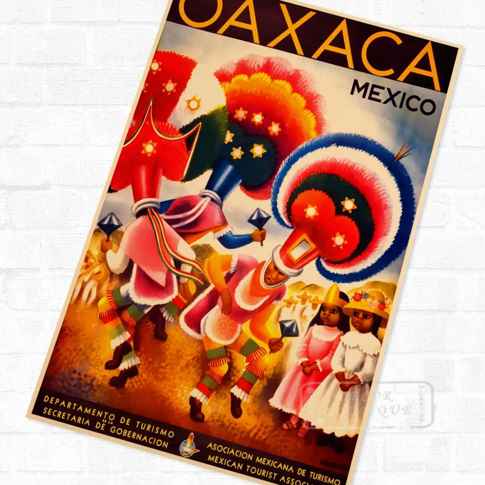 

Oaxaca Mexico Style Cuture Travel Landscape Poster Vintage Retro Decorative DIY Wall Stickers Home Posters Art Bar Decor