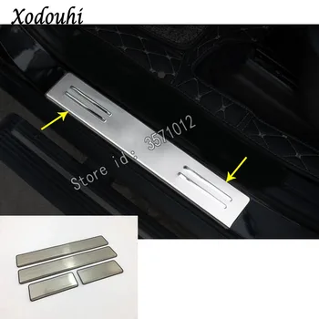 

For Jeep Grand Cherokee 2014 2015 2016 2017 2018 car sticker exterior external pedal Door sill scuff plate threshold edge 4pcs