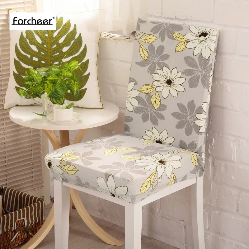2 piece Universal Floral Ptinted Stretch Polyester Spandex Chair Covers
