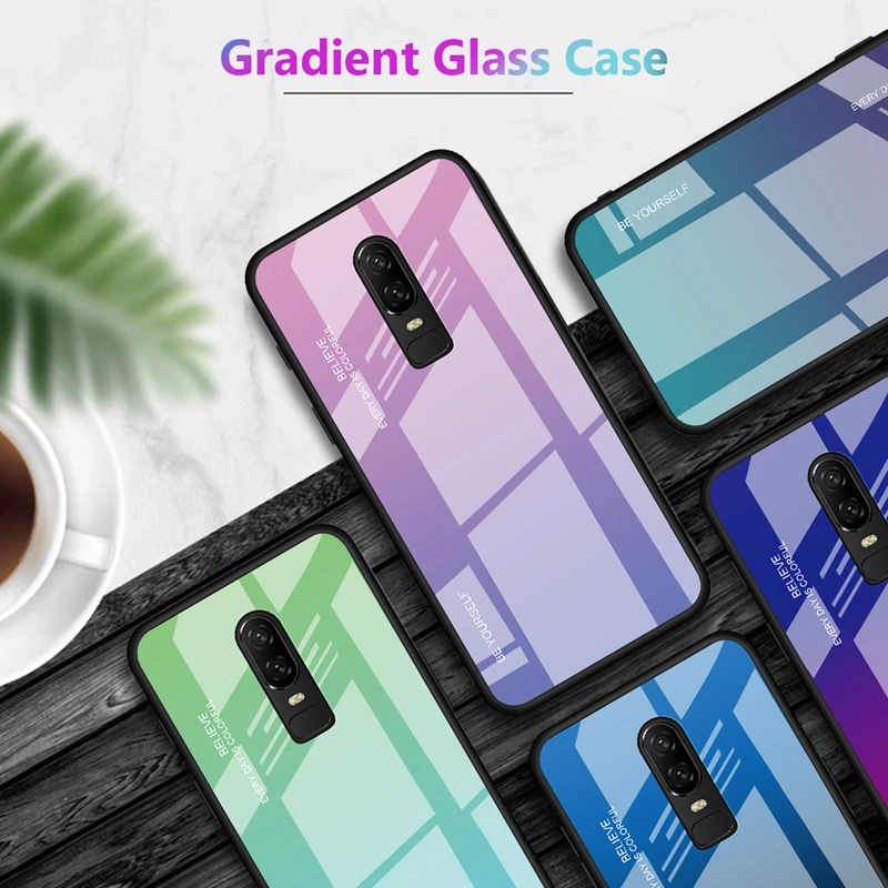

Case One Plus 6T 6 Phone Cover Protective Glass Case For OnePlus 6T 6 Tempered Glass Phone Case One Plus 6 1+6T Back Cover Shell