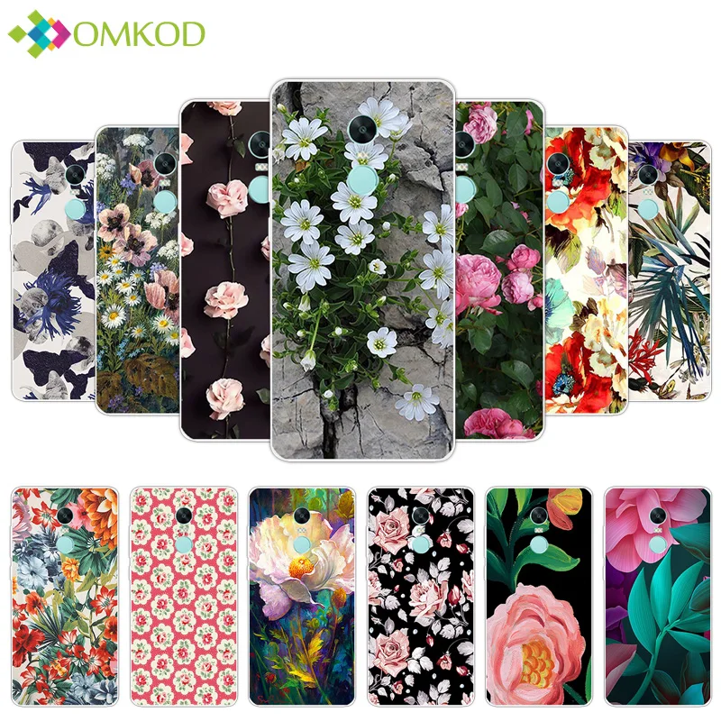 

5.5 inch Phone Case For Xiaomi Redmi Note4x Back Flowering Cover for Xiaomi Redmi Note 4X for Xiomi Redmi Note4X Silicone Covers