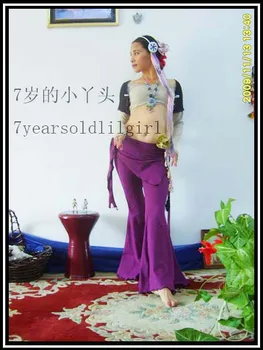 

tribal fusion Belly dance pants Lycra cotton tribal Belly dance flare Pants with skirt AC25-30