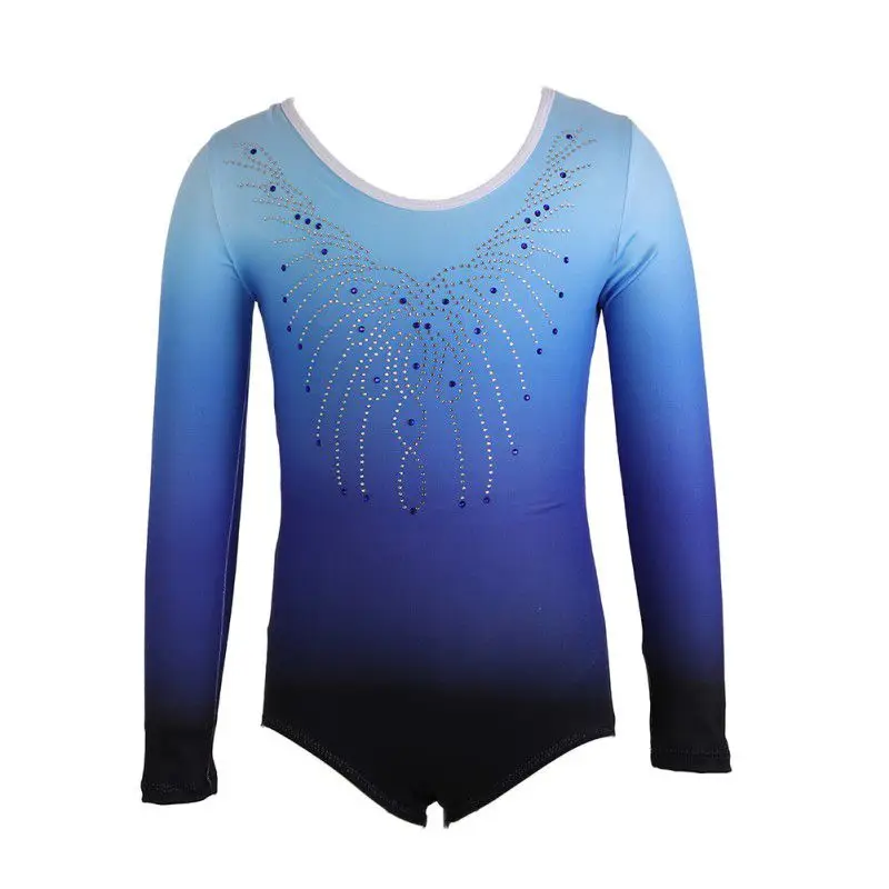 

Long-sleeved Shoulder Diamond Bright Spotted Body Suit gradient Deep space color Ballet Gymnastics Dance Practice Clothes pro