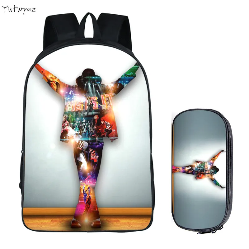 

Men's Bacpack Bag Student Backpacks Michael Jackson Nylon Printing Cool School Bags Bolsos Mujer DIY Travel Backpack Book Bag