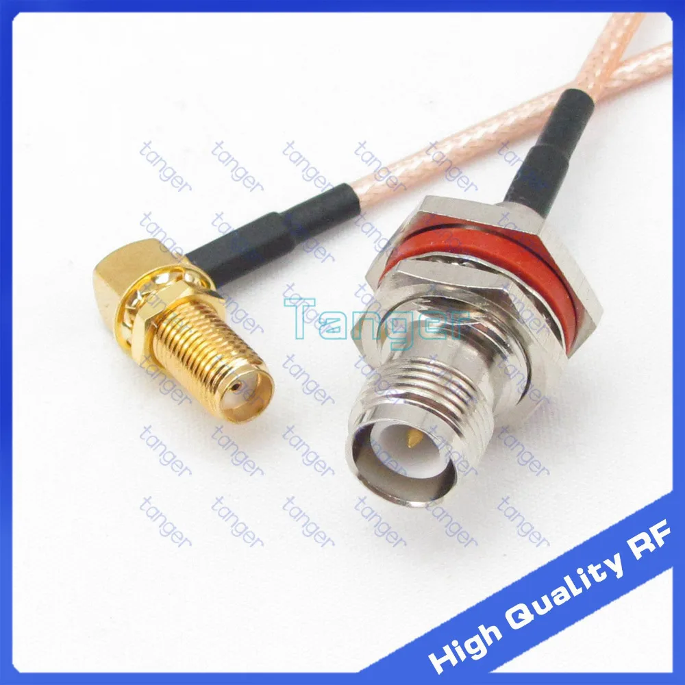 

Hot Selling RP-TNC female connector to SMA female jack right angle with RG316 8" 20cm RF Coaxial Pigtail Jumper Low Loss cable