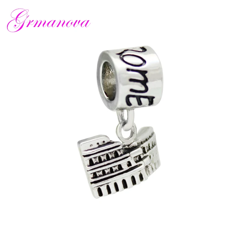 

Rome ancient architecture pendant charm beads DIY jewelry classic popular accessories Fit Pandora Bracelet Women's DIY Jewelry