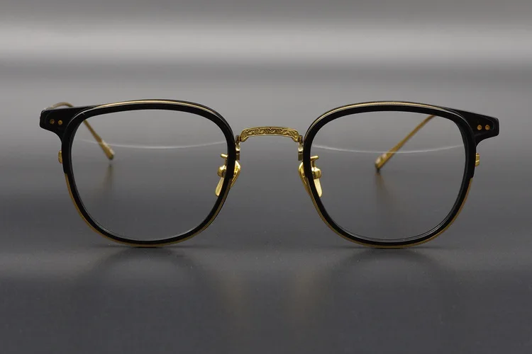 B титановые винтажные мужские Квадратные прозрачные очки, брендовая Ретро Прозрачная Оправа очков для мужчин и женщин, оправа с линзами при миопии, очки