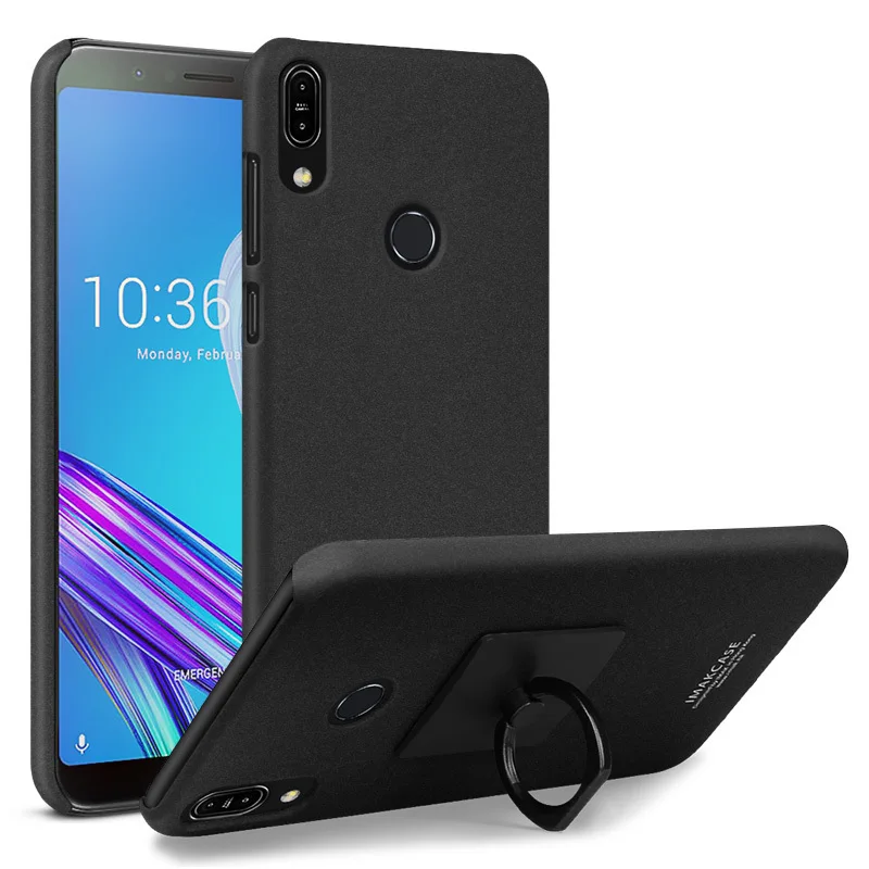 IMAK для Asus zenfone MAX Pro M1 ZB601KL ZB602KL X00TD чехол ковбой Телефон Стенд задняя крышка ZB601KL ZB602KL чехол с пленкой - Цвет: Black-Matte