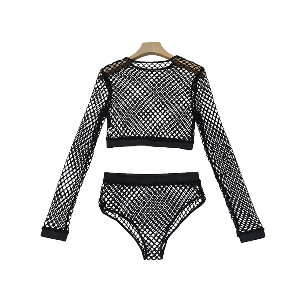 Пикантные Для женщин комплект нижнего белья прозрачная в крупную сетку