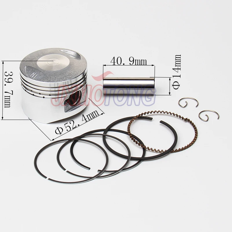 LIfan 125cc Engine Piston kit 52.4mm Piston 14mm Pin Piston Ring Set