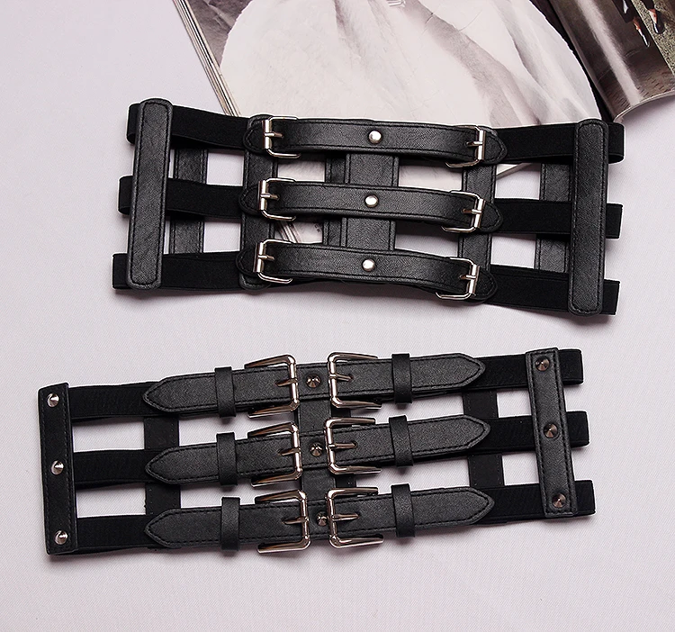 

black PUNK elastic belt fashion belt girdle female wide decorative T-shirt for dress wedding full dress