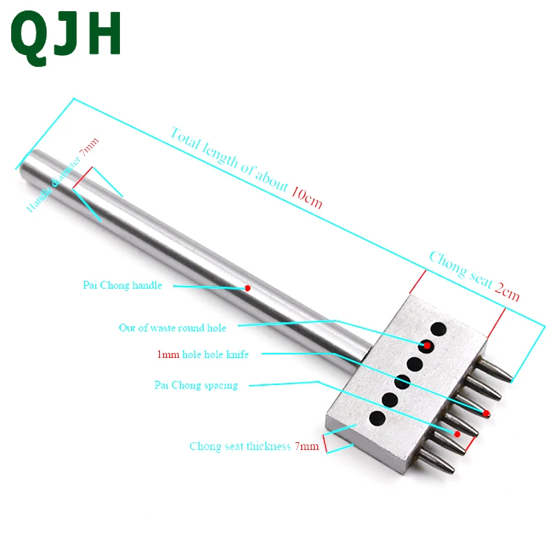 1 мм круглое отверстие для пробивки отверстий в коже инструменты Ремесло Удар DIY ручной сшитые с ряд удар 2/4/6 зубец HolePunches 4/5/6/8 мм расстояние