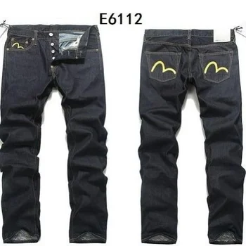 

2020 Evisu New Casual Men's Breathable High Quality Fashion Pants Warm Men's Button Solid Jeans Straight Print Men's Trousers
